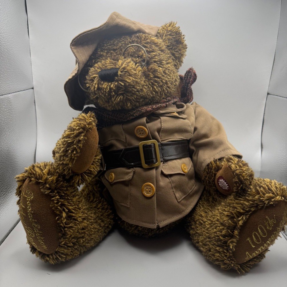 Dan Dee 100th Anniversary Special Edition Teddy Roosevelt Bear Plush Brown Talks